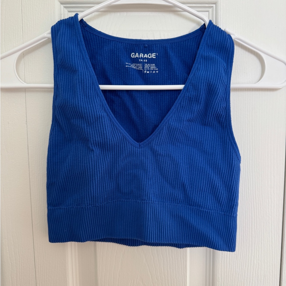 Garage Women's Vibrant Blue Ribbed Tank Top